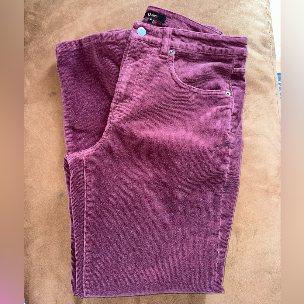 Quince Corduroy Burgundy Straight Leg Pants - Like New